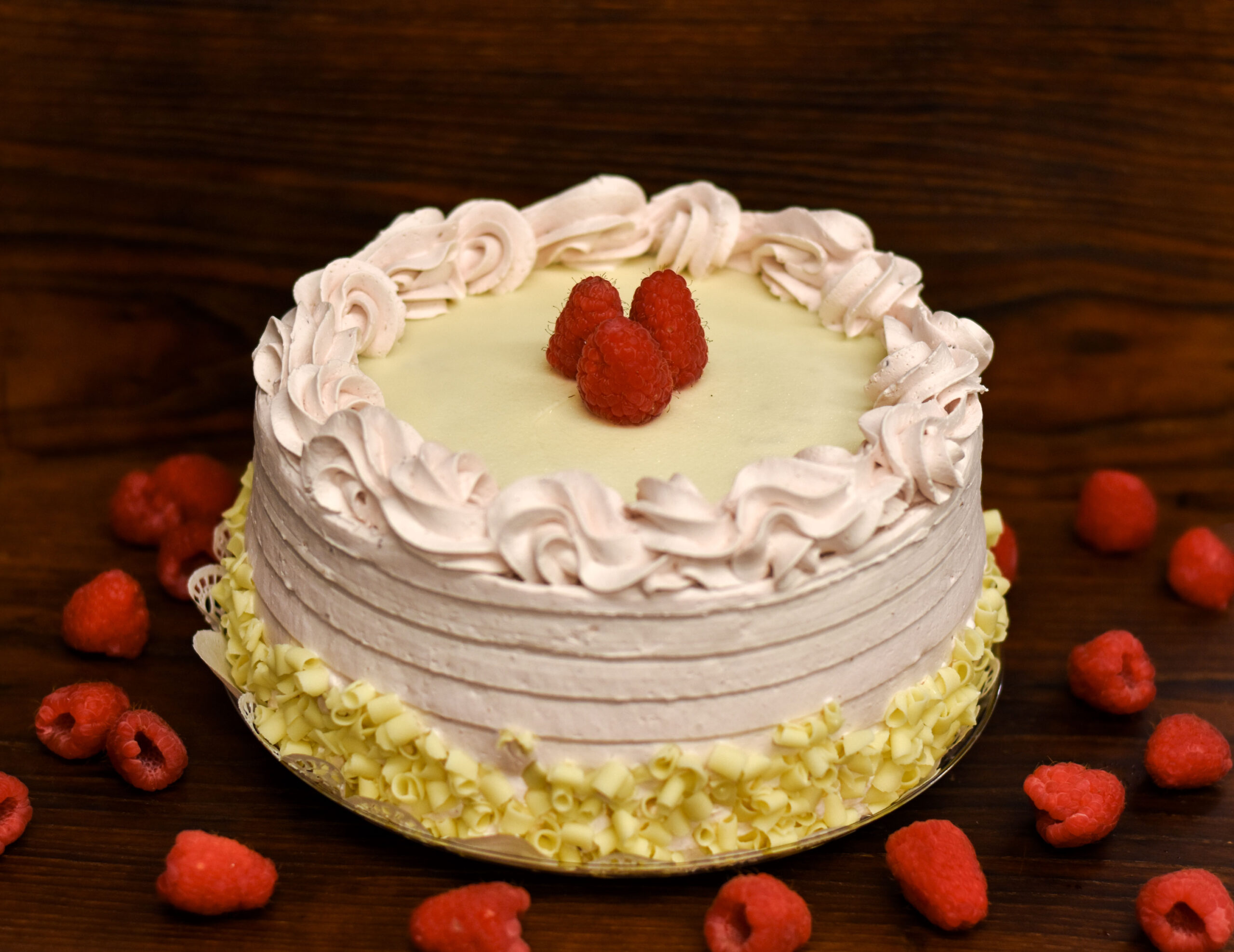 White Chocolate Raspberry Mousse Cake